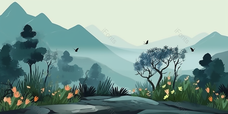 烟雨山水水墨画背景,插画/手绘图,插画/手绘图库,插画/手绘图下载,插画/手绘